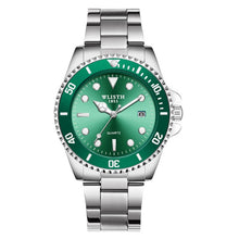 Load image into Gallery viewer, luxury silver men's quartz watch