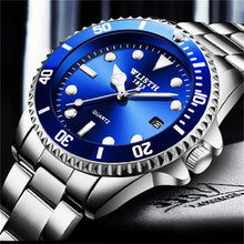 Load image into Gallery viewer, luxury silver men's quartz watch